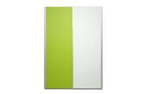 КРИС Гардероб с плъзгащи врати 16488, бяло + зелено