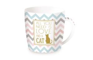 Порцеланова чаша  ALL YOU NEED IS LOVE & A CAT
