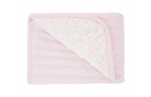 Плетено одеяло с шерпа - Light Pink