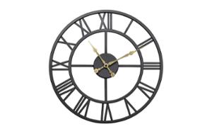 Стенен часовник Roman Black Ø41cm