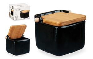 Кутия за сол с бамбуков капак